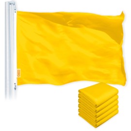 UD_Solid Golden Yellow Color Flag 3x5 Ft 5-Pack Printed 150D Polyester By G128