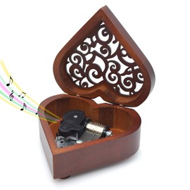 Sooharic Wooden Music Box La la Land, Heart-Shaped Wind Up Clockwork Mechanism Musical Gifts for Kids (La la Land)