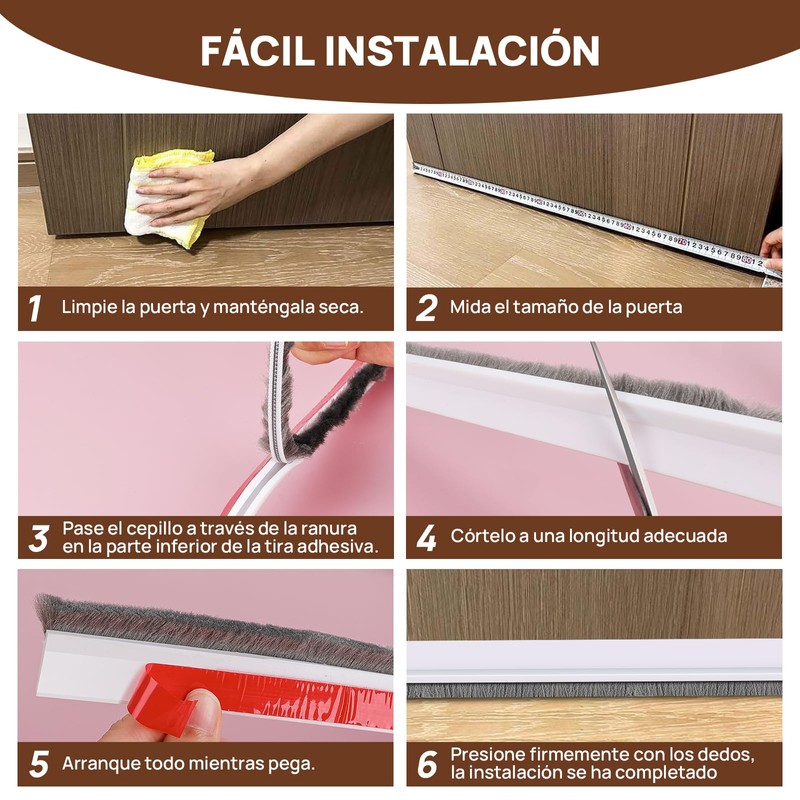 JOALGFDA 2 Pack Guardapolvo y Protector para Puerta, Diseño Integrado