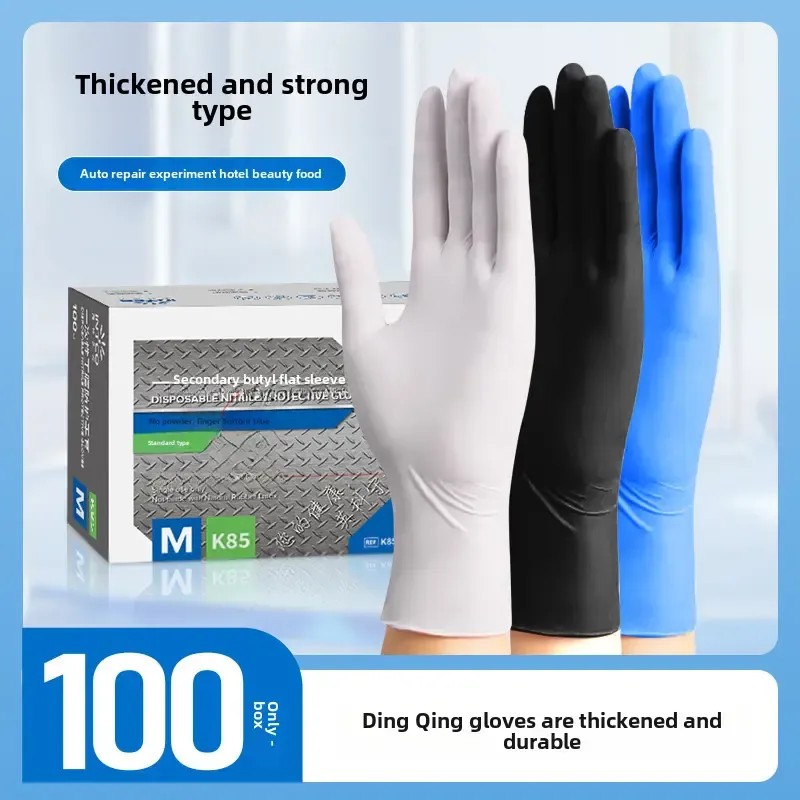 Guantes De Nitrilo Negros Gruesos K88 Caja 100 Piezas Talla