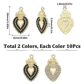 SUNNYCLUE 1 Box Sacred Heart Charms Bulk Click for More Assorted Heart Charms Collection Valentine's Day Heart Love Charms Easter Holiday Sacred Heart Charm for Jewelry Making Charms DIY Supplies,