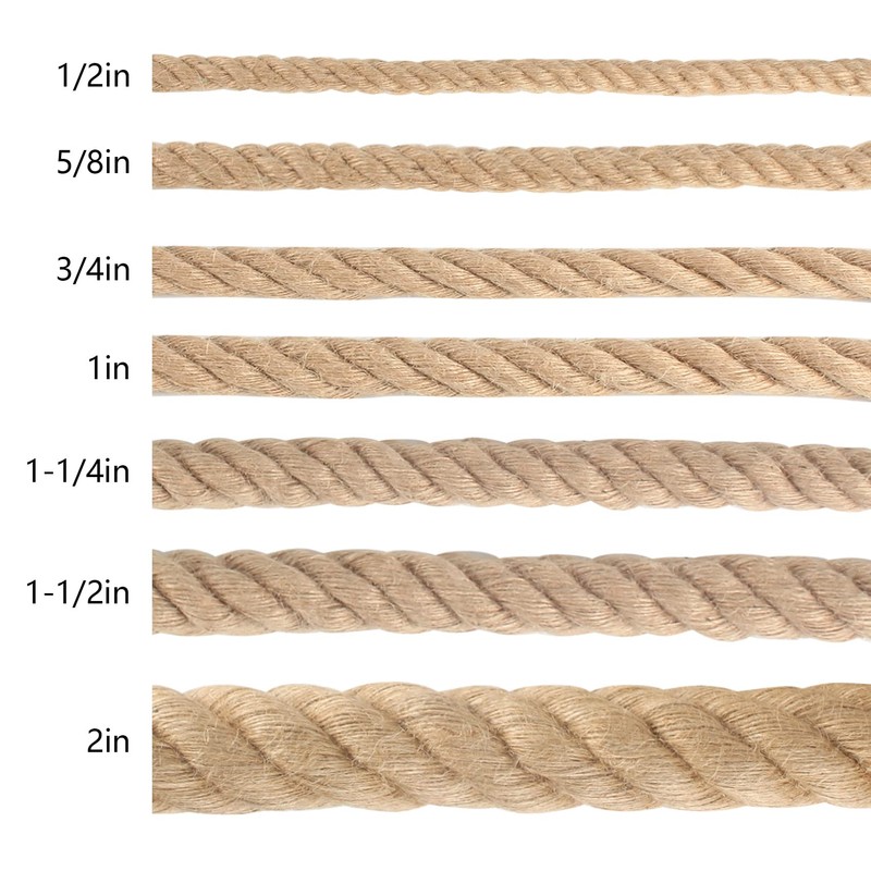 Twisted Manila Rope 1-1/2 in x 50 ft Natural Thick
