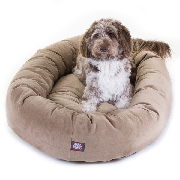 52" Stone Suede Bagel Dog Bed By Majestic Pet Products