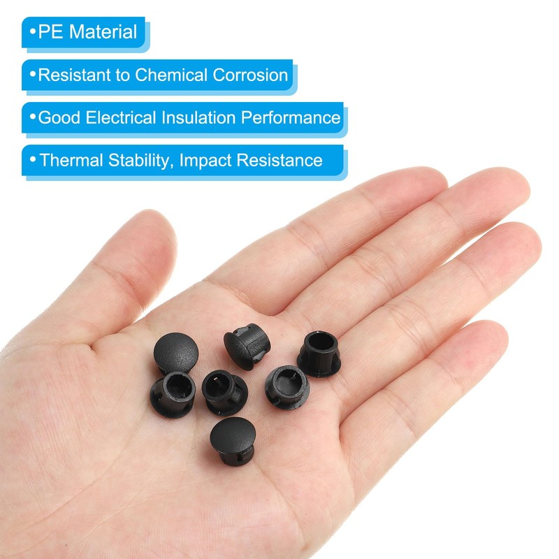PATIKIL 60pcs 8mm (5/16") Plastic Hole Plugs Flush Type Round
