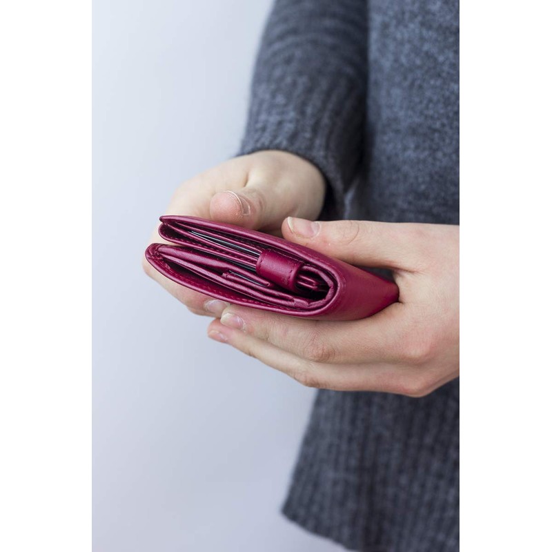 Leather Boxed Style wallet LEAS, red/cherry - ''LEAS Special Edition''