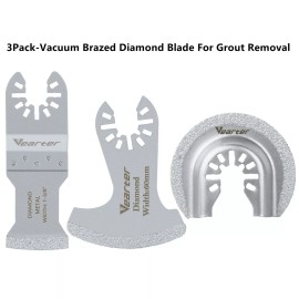 Vearter 3pc Oscillating Multi Tool Blade Diamond Saw Blades Set For Mortar Grout Removal