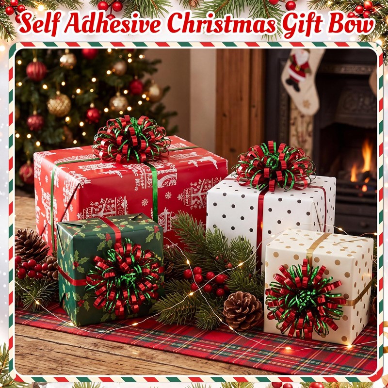 30 Pcs 4 Inch Christmas Bows for Gift Wrapping, Red