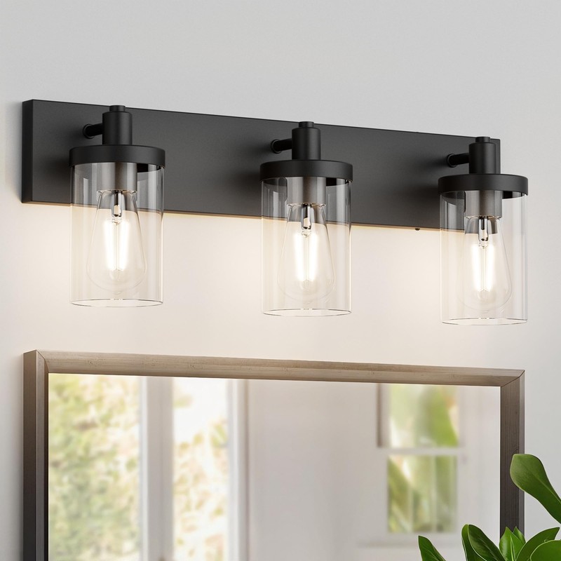 Aipsun Black Vanity Light for Bathroom 3 Light Farmhouse Bathroom