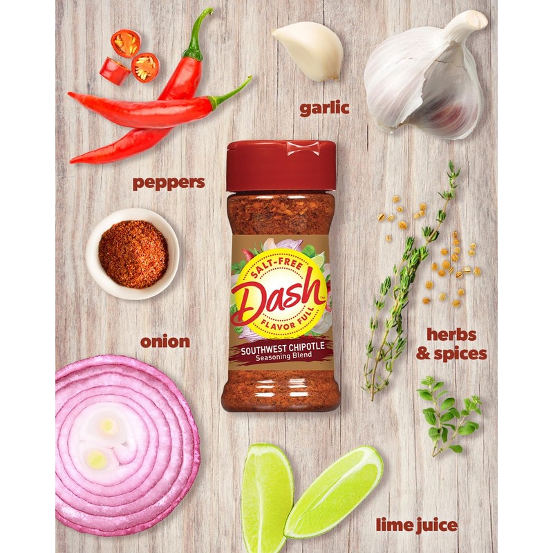 Dash Salt-Free Seasoning Blend, Southwest Chipotle, 2.5 Ounce (Pack of