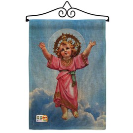 Breeze Decor Divine Baby Jesus Garden Flag Set Wall Hanger Religious Hope Grace Peace Dove Christian Religion Easter Small Decorative Gift Yard House Banner Double-Sided Made in USA 13 X 18.5