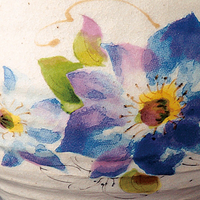 Muneho Kiln 501-23-463 Hot Water Only, Blue Flowers, Single Bowl
