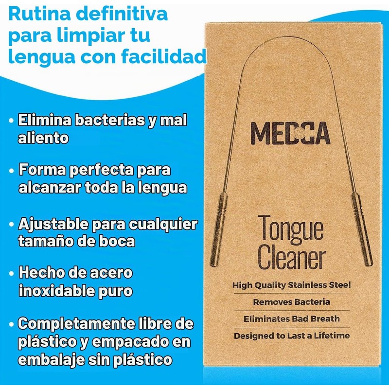 Raspador de lengua de acero inoxidable MEDca Tongue Cleaner para