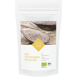 100years - Organic psyllium husks 1000 g (1 kg) - 99% purity - 100% organic quality (DE-ÖKO-003) - vegan - high fibre