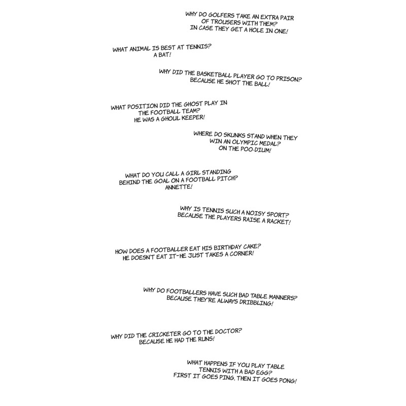 Sport Jokes Open Age Kids Birthday Card