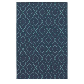 Granville Rugs Loggia Indoor/Outdoor Rug, Navy/Blue, 5' 3" x 7' 6"