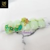 Green Flower Handmade Nail Tips - Short Ballerina / 그린플라워