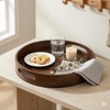Round Trays Home Decor, 11.8" Large Round Wood Tray for