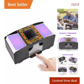 Portable Electric Card Shuffler for 2 Decks - Perfect for Family Game Nights