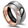 His & Her's for Real Love Heart Promise Ring Stainless
