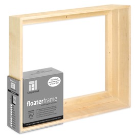 Ampersand Floaterframe Readymade Frame for Flat and 1 1/2" Deep Wood Panel and Canvas Artwork, Paintings, Prints, and More, 11"x14", Maple Thin