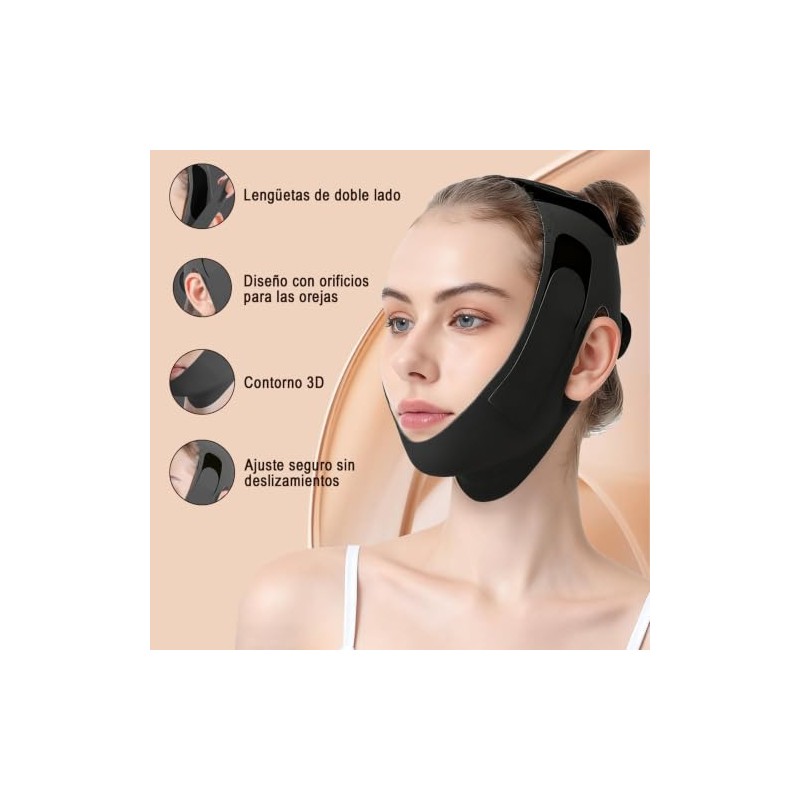 Yakiter 2Pcs Faja Papada Facial Lifting,Reutilizable Faja para Papada Mujer,para