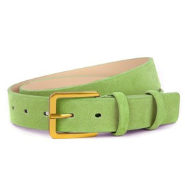 Ximraood Women's Fashion Suede Leather Belt with Gold Buckle 1.3" Wide