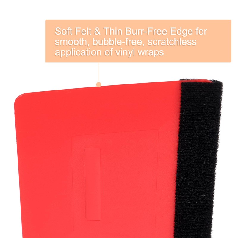 QUARKZMAN Vinyl Squeegee, Felt Edge Vinyl Film Squeegee Tool, 4