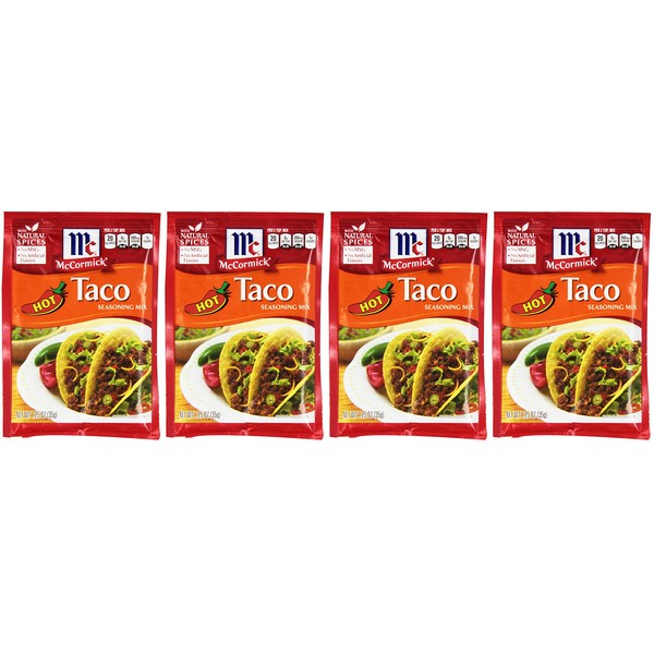 McCormick HOT Taco Seasoning (1.25 oz) 4 Pack