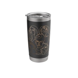 Feminine Faces Abstract Line Art Feminist Artist Stainless Steel Insulated Tumbler