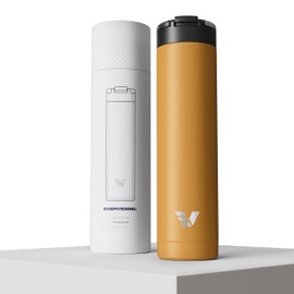 Ever Vessel Super Maxi Stainless Steel Water Bottle 36oz - Double wall vacuum insulated | Integrated carry handle | leak proof flip top lid | Lightweight & stylish - Yellow