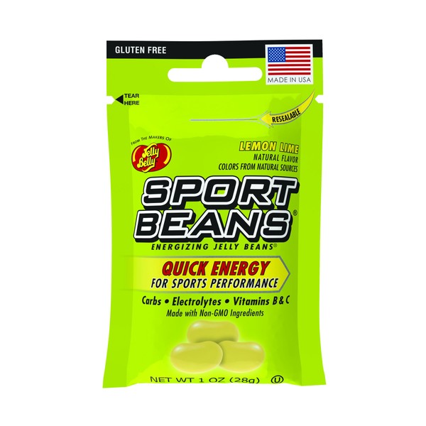 Jelly Belly Sport Beans® Jelly Beans Lemon Lime - 1 oz bag - 24 Count Case - Official, Genuine, Straight from the Source
