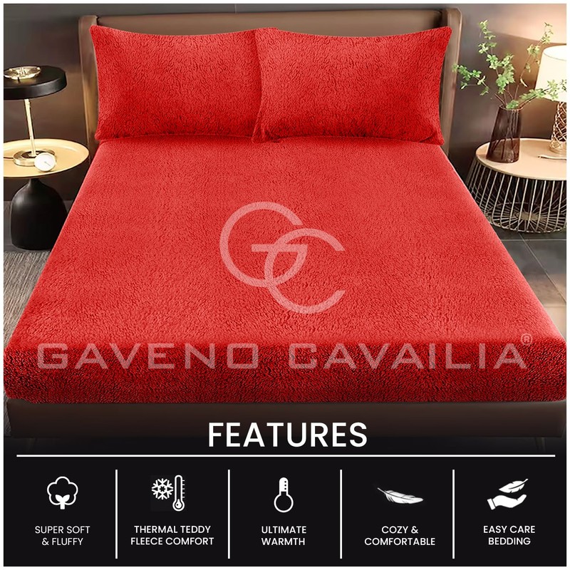 GC GAVENO CAVAILIA Teddy Bear Fleece Single Fitted Sheet -