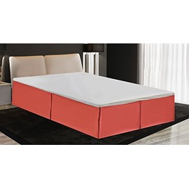 MK Home MK Collection Falda de Cama Plisada Sólida DE 35,5 cm, Color Turquesa, Coral, Doble
