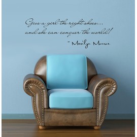 Imprinted Designs Give a Girl Shoes. Marilyn Monroe Quote Vinyl Wall Decal