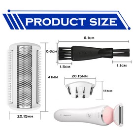 XUZOPIM Ladyshave Replacement Shaving Head for Brl140 Brl130 Bre620 Bre640 Bg2040 Bg2020, Razor Blades Wet and Dry Shaving Head, Trimmer Shaving Head Film, with Brush (White)