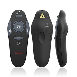 Wireless Presenter Longjoy RF 2.4GHz Laser Presenter Remote Presentation Laser Pointer USB Control PowerPoint PPT Clicker