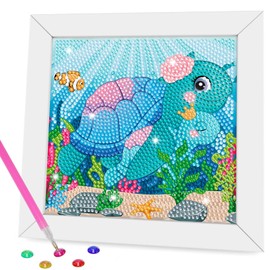 Diamond Art Kits for Kids with Wooden Frame - Crafts for Girls 8-12 - Diamond Art Painting Dots Paint by Number - Arts and Crafts for Kids Ages 4-6 8-12 - GEM Art for Adult Beginners Home Wall Decor