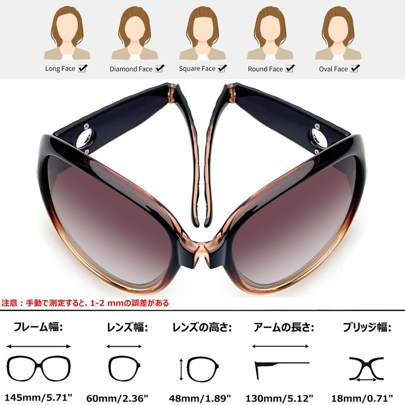 Joopin Folding Sunglasses for Women, Polarized, UV Cut, For Driving,
