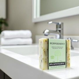 Plantlife Peppermint Bar Soap Pack of 2 - Moisturizing and Soothing Soap for Your Skin - Hand Crafted Using Plant-Based Ingredients - Made in California 4oz Bar
