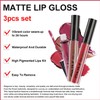 3 Colours Matte Liquid Lipstick Waterproof Durable Liquid Lip Gloss
