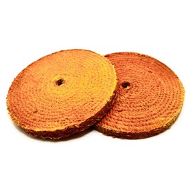 Pro-Graad 8" Orange Dip Treated Hard Rigid Sisal Buffing Wheel – 5/8" Arbor Hole, 1/2" Thick, 1/4" Sewn – Heavy-Duty Cut Buffing & Polishing for Steel, Stainless Steel, & Ferrous Metals -2-Pack