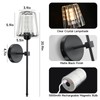 Battery Operated Crystal Wall Sconces Set of 2, Black Wireless