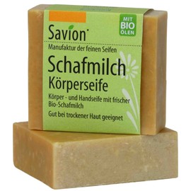 Savion Sheep's Milk Body Soap for Dry Skin, Palm Oil Free, Plastic Free, Cruelty Free, 80 g