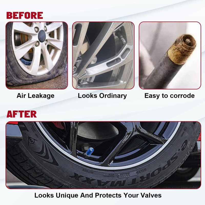 x xotic tech 4pcs American Flag Tire Valve Stem Cover