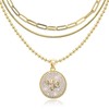 GOLDEN FISH 14k Gold Layered Necklace for Women, Mixed Chain