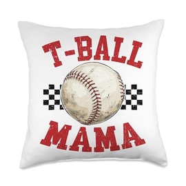 Tball Mom - Baseball Essentials Mama Game Day T-Ball Apparel Throw Pillow