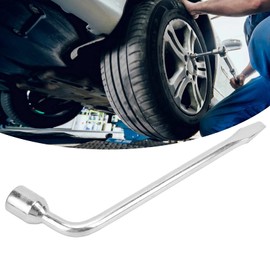 Naroote Lug Nut Wrench, L-Type Socket Wrench, 21mm / 0.8in, Silver, Long, 384g