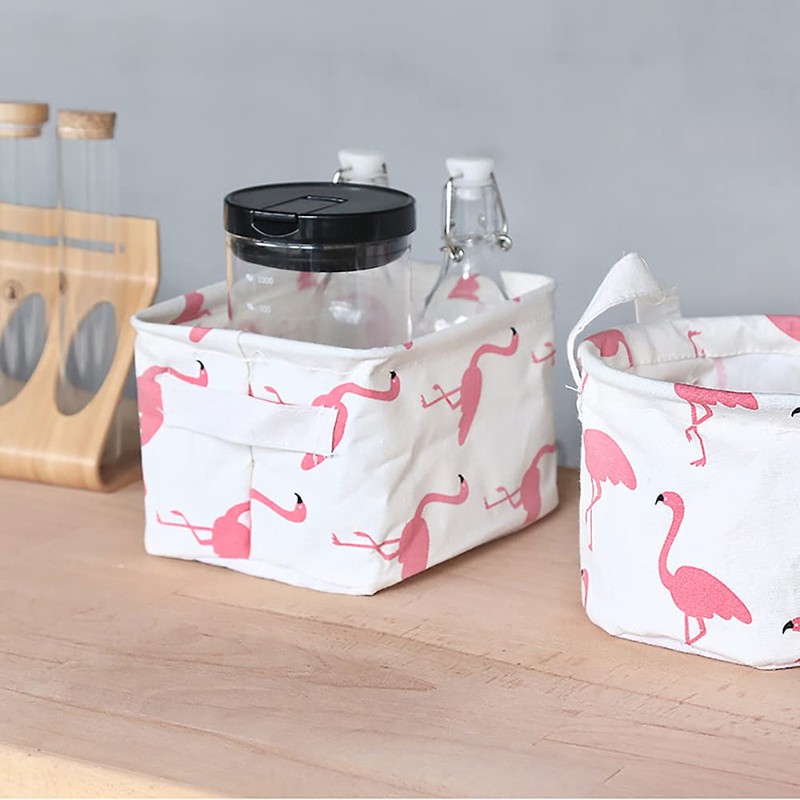 Lawei 9 Pack Mini Canvas Storage Bins - Collapsible Canvas