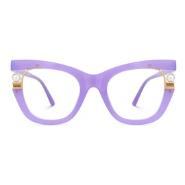 Zeelool Stylish Cat Eye Pearl Glasses Frame for Women with Non-prescription Clear Lens ZJGX957054-04 Pink