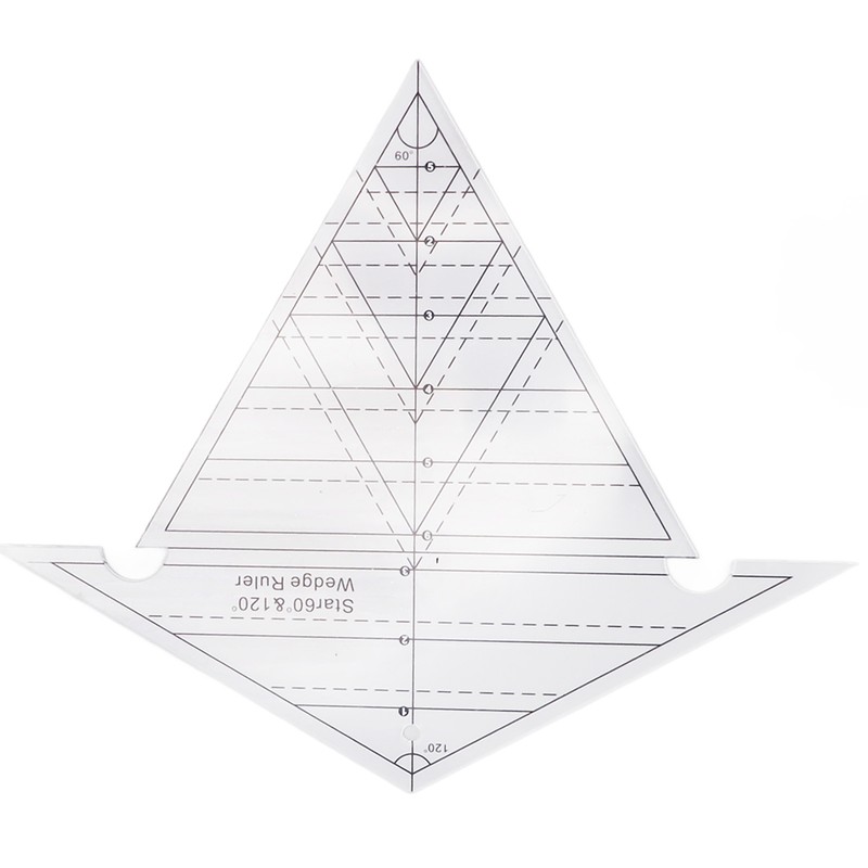 Sewing Wedge Ruler 60 Degree and 120 Degree Acrylic Transparent